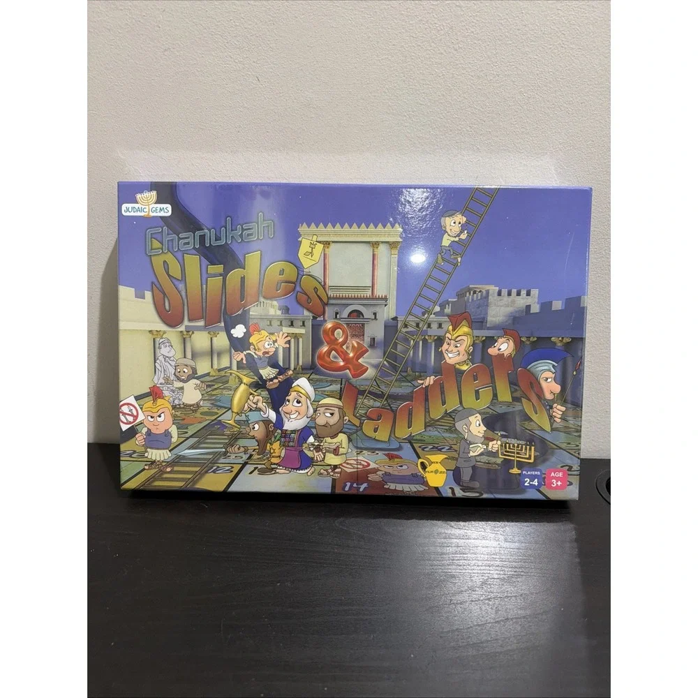 Judaic Gems Chanukah Slides & Ladders Board Game Players 2-4 Age 3+ Brand New